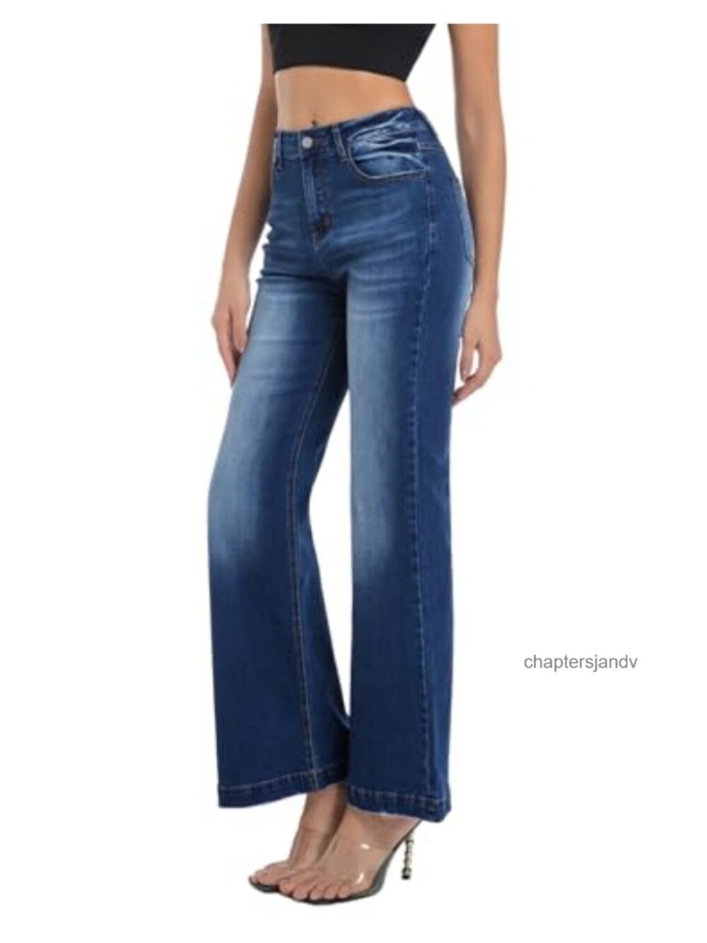 High Waisted Bell Bottom Flare Jeans Stretchy Curvy Denim Pants